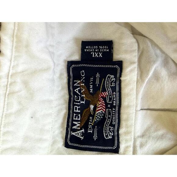 American Living White Eagle Graphic Button-Up Shirt Long Sleeve XXL Vintage - Picture 3 of 6